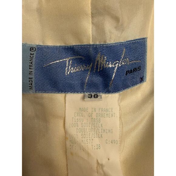 Thierry Mugler Vintage Floral Silk Suit Skirt Set Women’s Size 38 (8 US) Yellow - Picture 6 of 15